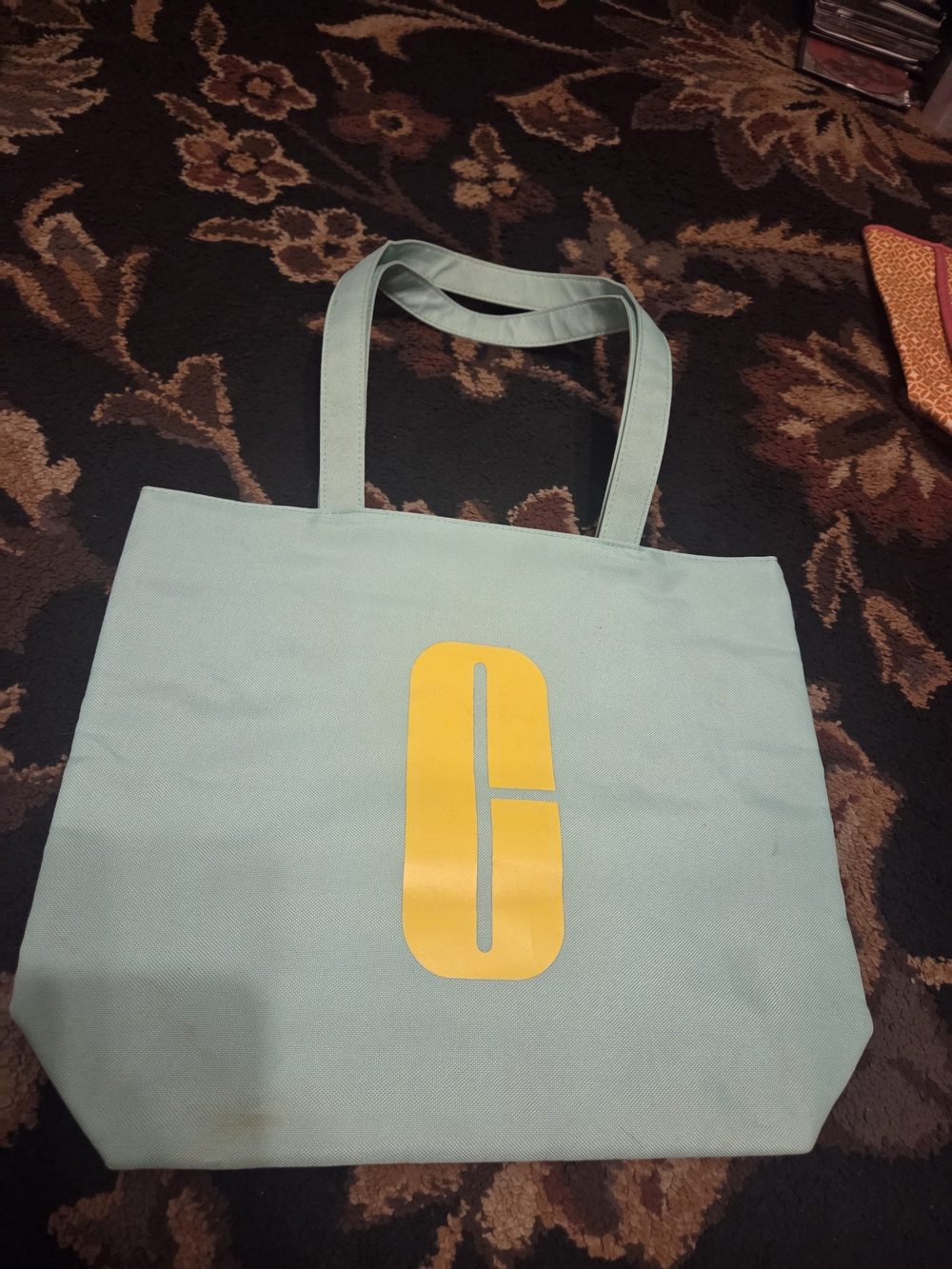 *last Day* Clinique Mint Tote with Yellow Logo